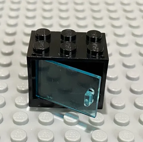 LEGO Black 2x3x2 Container Cupboard Dresser With Trans Light Blue Door