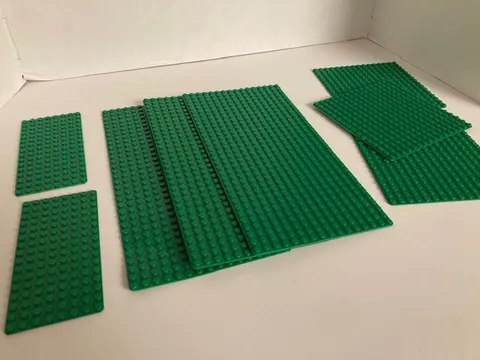 8 Lego Green Baseplate flat type sizes vintage castle and city 16x32, 8 x 16,