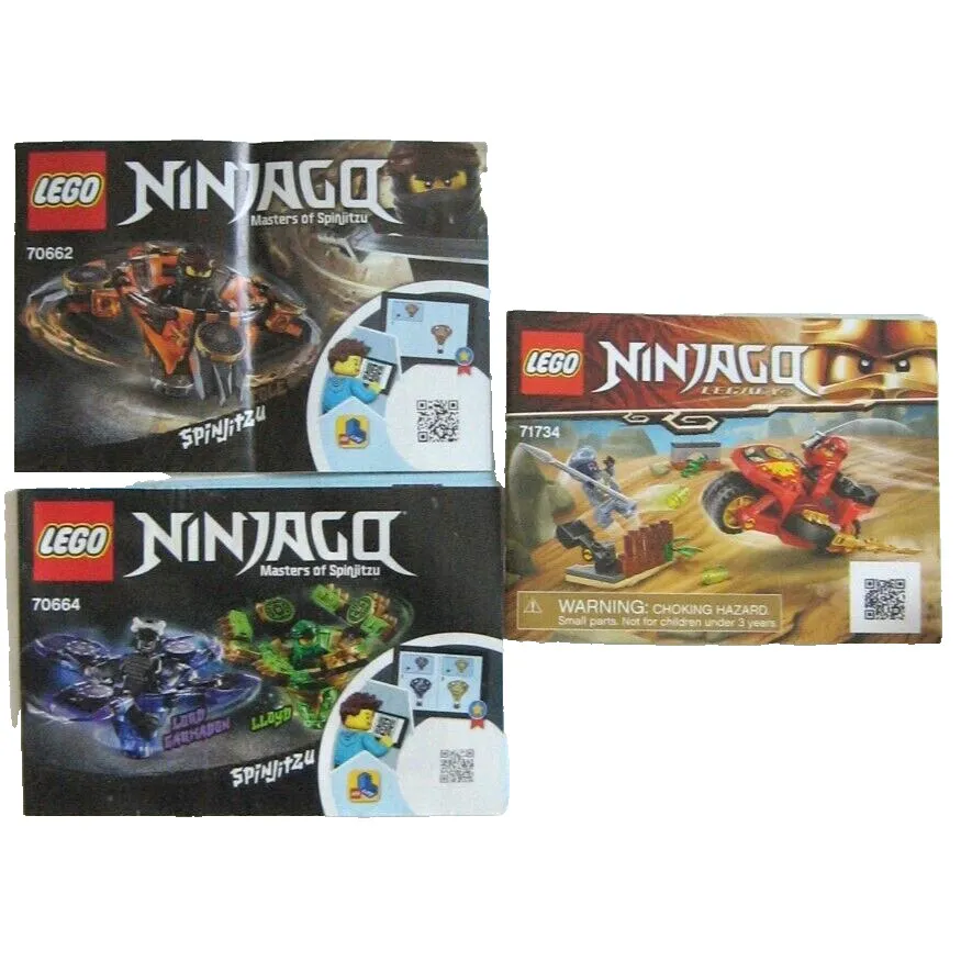 3 LEGO NINJAGO #70662 #70664 #71734 Instruction Manuals Only Masters of Spinjitz