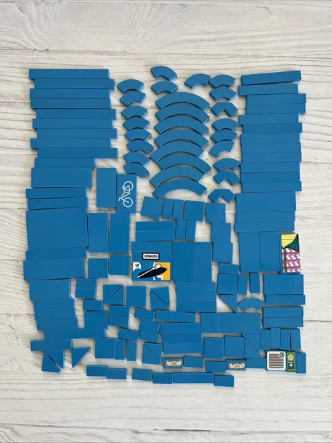 LEGO DARK AZURE BLUE LOT 154 PCS 2X6 1X8 1X6 1X4 1X2 TILE PLATE AZUR VARIETY