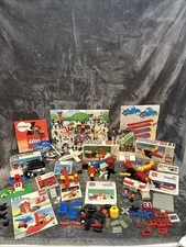 Vintage 70s And 80s Lego Lot  Partial Sets Mixed Pieces Mini Figs Boxes, Manuals
