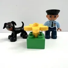 LEGO Duplo 5678 Policeman Police Officer Black Dog Building Town Set Complete