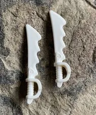 LEGO #23984 Weapon White Sword Cutlass Serrated with Skull Hand Guard