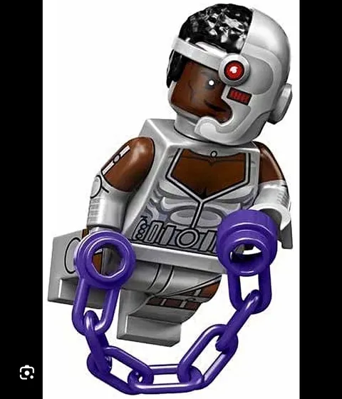 LEGO Cyborg Minifigure w/ Purple Chains DC CMF Series Brand New/Never Assembled