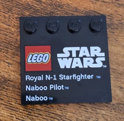 LEGO Tile, Modified 4 x 4 with Studs on Edge with Lego Star Wars Logo 9674