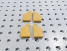 LEGO Lot of 4 Pearl Gold 1x2 Curved Wedge Smooth Tiles Plates AY
