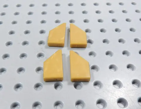 LEGO Lot of 4 Pearl Gold 1x2 Curved Wedge Smooth Tiles Plates AY