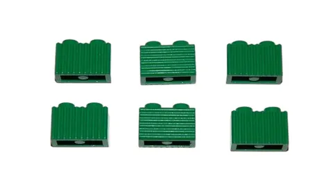 6 Lego® TRAIN Railway 9V RC 2x1 Brick with Grille Grill GREEN