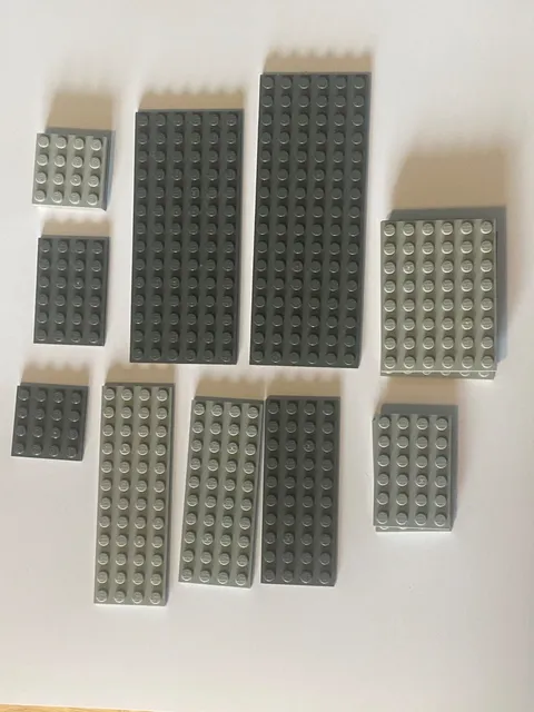 Lego Gray Flat Pieces 3036 3032 3027 3456 3030 3031 3030 3029