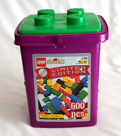 Lego Container Limited Edition 35 Years Storage Bucket w/ Lid #3758
