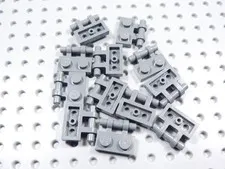 LEGO Lot of 12 Dark Bluish Gray 1x2 Plates w/ Open Handle on Side BD