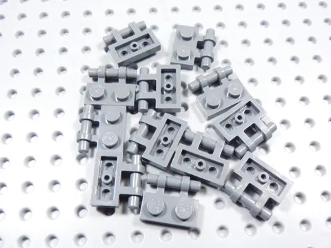 LEGO Lot of 12 Dark Bluish Gray 1x2 Plates w/ Open Handle on Side BD