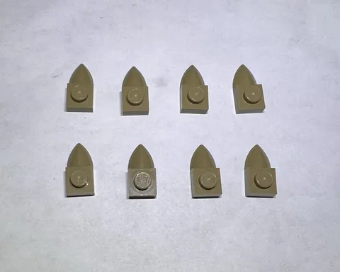 Lego Lot Of 8 Sand Yellow 1x1 Plate With Tooth Teeth New Part Spike