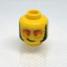 LEGO Parts - Yellow Minifigure, Head Male, Sideburns Glasses No3626pb2540 QTY 1