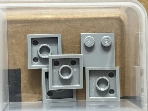 LEGO Parts - Light Bluish Gray Tile 2 x 2 with Studs on Edge - No 33909 - QTY 5