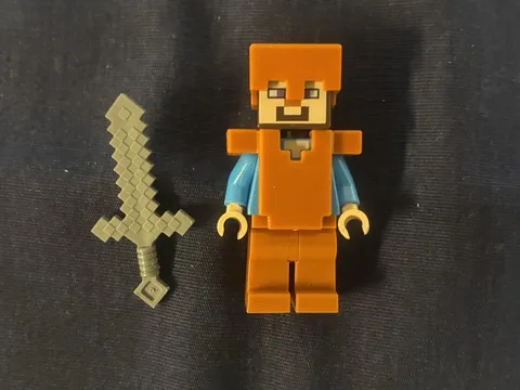 Lego Minecraft Steve In Leather Armored Minifigure (Jungle Temple Set #21132)