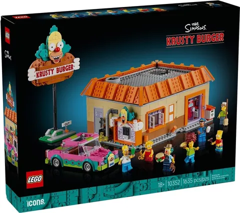 LEGO 10352 Icons The Simpsons Krusty Burger Building Set Collectible Display
