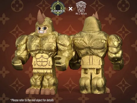 LEGO Marvel Comics Rhino Gold Ver custom minifigure By Mr. J & Alien Brick