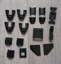 LEGO Vintage Black Boat Hull Vehicle Parts Lot 17 Pieces Wedge Plates Turntables
