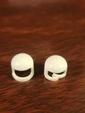 LEGO White Classic Space Helmet with Thin Chin Strap Vintage Lot Of 2 - 1 Broken