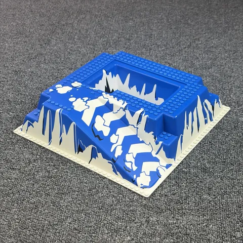 LEGO Raised Baseplate 32x32 Blue White Snow Mountain Ice Canyon Ramp Pit 2552