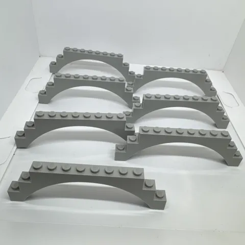 LEGO Parts 6108 Arch 1 x 12 x 3 Gray X7 Lot