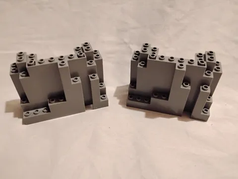 LEGO Rock Panel 4 x 10 x 6 Rectangular (BURP) : Dark Gray : 6082 Pack of 2
