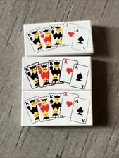 LEGO 3069px6 White Tile 1x2 w/ Playing Cards Full House Pattern Cowboys 3 Pieces