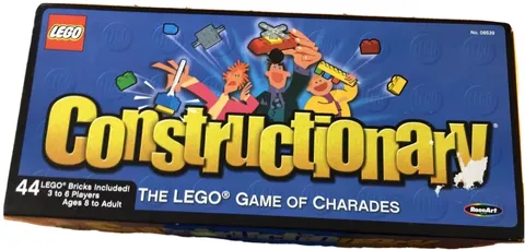 LEGO CONSTRUCTIONARY BOARD GAME OF CHARADES MINIFIGURES 44 PIECES ROSEART OOP