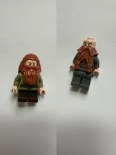 LEGO Bombur the Dwarf Minifigure LOR051 and LEGO Gimli LOR119 Minifigure