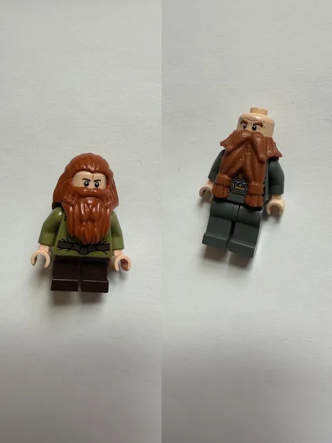 LEGO Bombur the Dwarf Minifigure LOR051 and LEGO Gimli LOR119 Minifigure