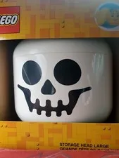 LEGO 4032 White Skeleton Skull Storage Head Large Container Halloween Decor NEW