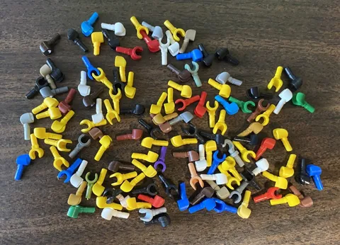 LEGO Bulk Parts: Minifigure Hands, Mixed Colors, Lot of 120