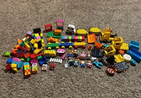 Lego Duplo large lot construction train people figure numbers