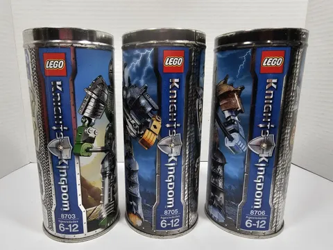  Lego Knights Kingdom 8703,8705,8706 *TIN CAN ONLY* EMPTY* 9" Collector