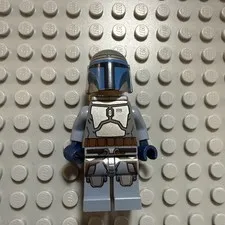 LEGO Star Wars Jango Fett Minifigure Smile, Blue, Bounty Hunter, SW0468 75015