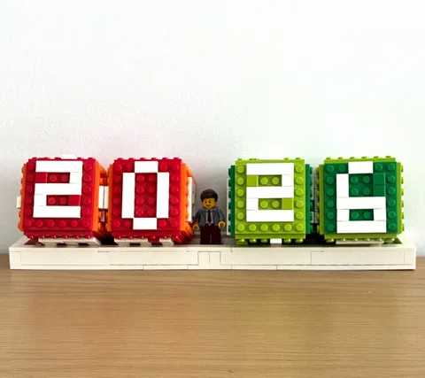 LEGO Number Blocks Display Build Lot w/ Minifigure White Base, Multicolor