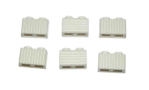 6 Lego® TRAIN Railway 9V RC 2x1 Brick with Grille Grill WHITE