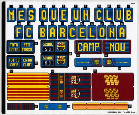 LEGO STICKER SHEET 10284 CAMP NOU - FC BARCELONA from set New & Genuine