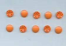 LEGO x 10 Orange Plate, Round 2 x 2 with Rounded Bottom (Boat Stud) 2654