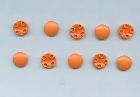 LEGO x 10 Orange Plate, Round 2 x 2 with Rounded Bottom (Boat Stud) 2654