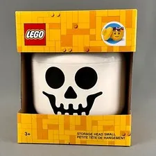 LEGO Storage Head Small Skull Skeleton Stackable White Black New in Box