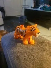 Lego Duplo Tiger Minifigure Figure Zoo Animal Safari Orange Black Stripes Jungle