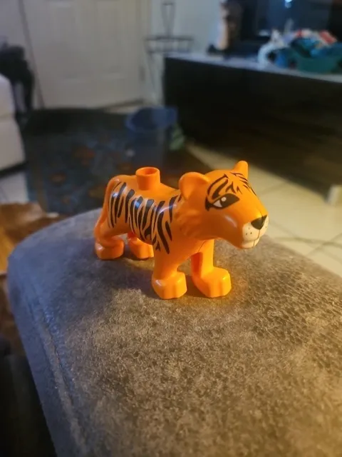Lego Duplo Tiger Minifigure Figure Zoo Animal Safari Orange Black Stripes Jungle
