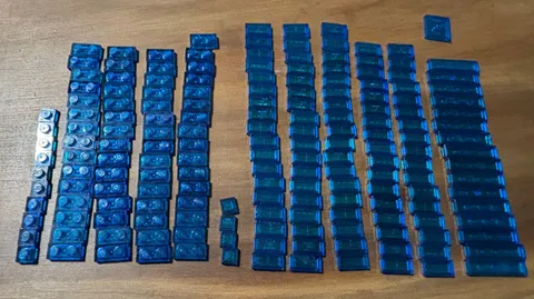 LEGO 178 ct Trans Dark Blue Plates Tiles Parts Lot 1x1 1x2 Genuine Bulk LEGO