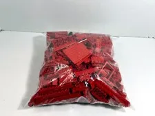 LEGO ONE bag 2 LBS 4 oz Pounds  Bulk. Assorted red brick only