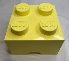 Lego Storage Case Brick Cube Yellow  Stackable 4 Stud Box