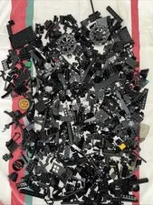 Lego  2 Pounds Random Pieces Plates Building Blocks Bulk Lot BLACK