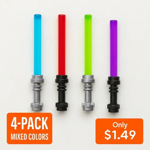 LEGO® Star Wars Lightsaber Combo – 4-Pack Mixed Colors (Hilts + Blades)