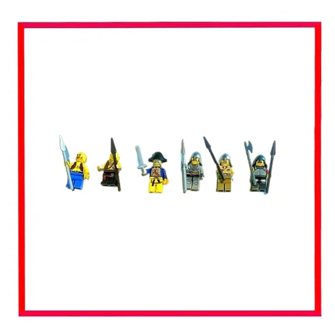 Lot 6🧱LEGO⚔️Pirates vs🛡️Knights🔪Minifigs➕Weapon🗡️Lion🦁Dragon 🐉Knight🆓VG📬